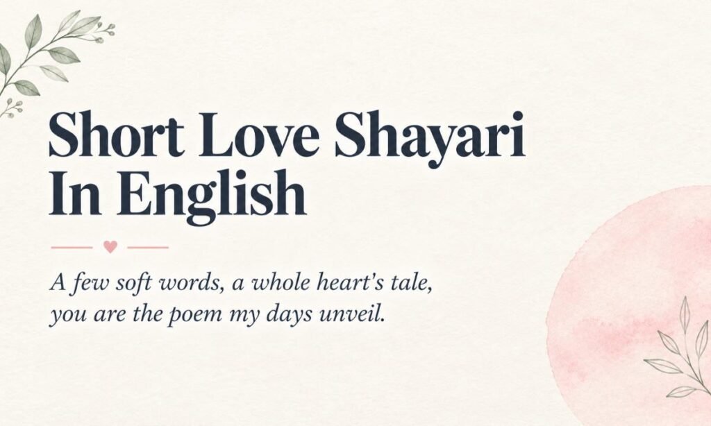 Shortt Love Shayari in English