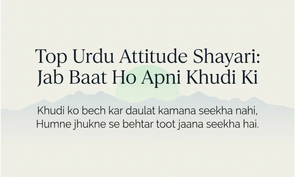 Top Urdu AttituTop Urdu Attitude Shayari Jab Baat Ho Apni Khudi Kide Shayari Jab Baat Ho Apni Khudi Ki