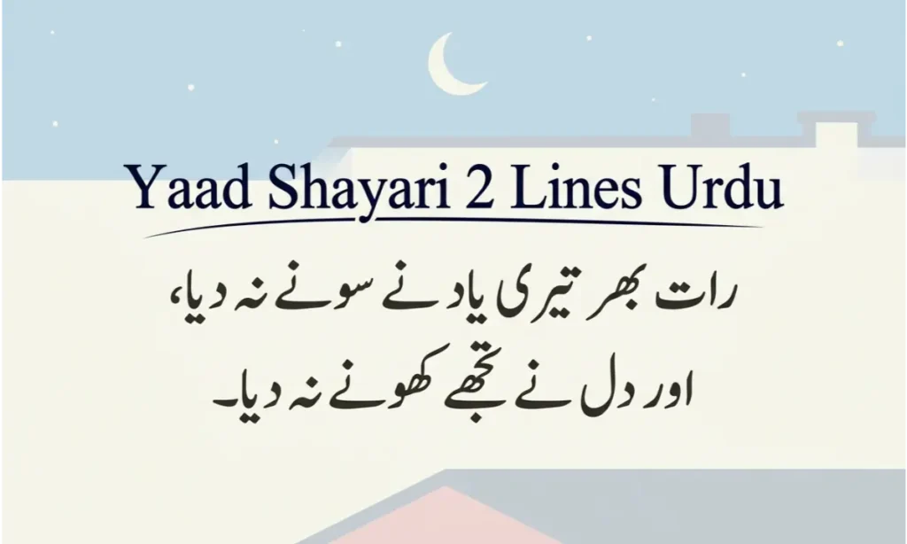 Yaad Shayari 2 Lines Urdu